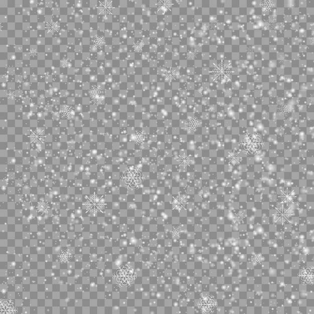 Fondo transparente de Navidad de invierno con nieve