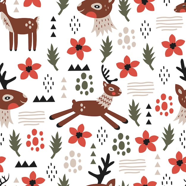 Fondo transparente de Navidad moderna con renos