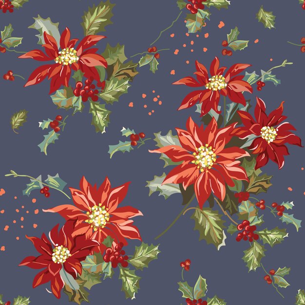 Fondo Transparente Navidad Retro Vintage Poinsettia