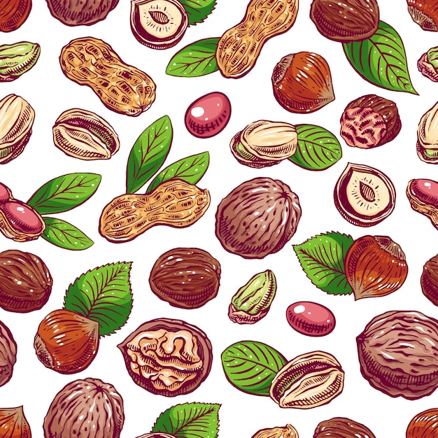 Fondo transparente con nueces diferentes