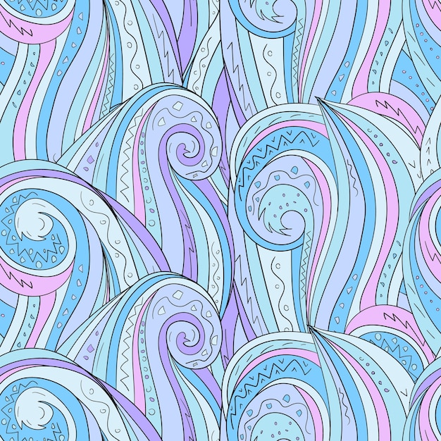 Fondo transparente con ondas abstractas ilustración a mano alzada