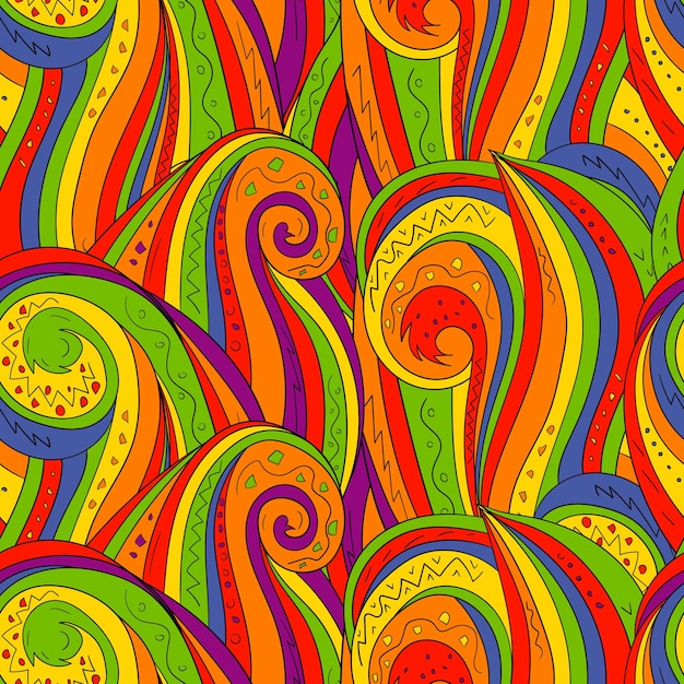 Fondo transparente con ondas abstractas Ilustración a mano alzada