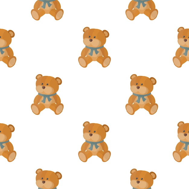 Fondo transparente con un oso de peluche. adecuado para fondos, tarjetas y papel de regalo. vector.