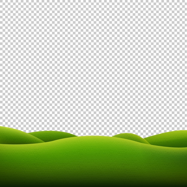 Fondo transparente de paisaje verde aislado