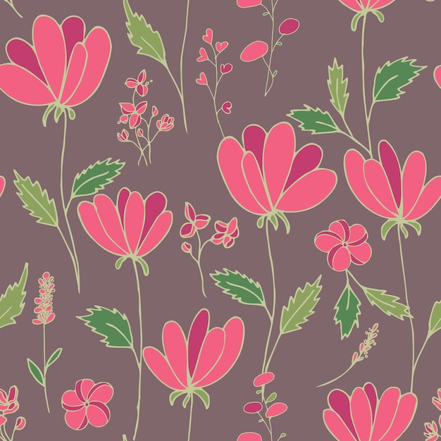 Fondo transparente de patrón floral vectorial