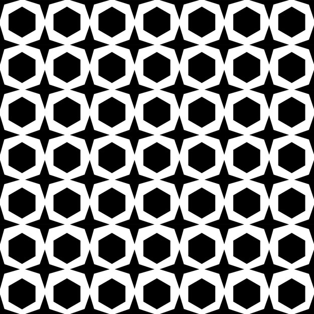 Fondo transparente de patrón de geometría blanco y negro hexagonal