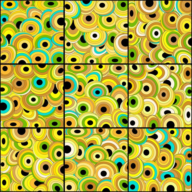 Vector fondo transparente con patrón geométrico formas ovaladas y circulares