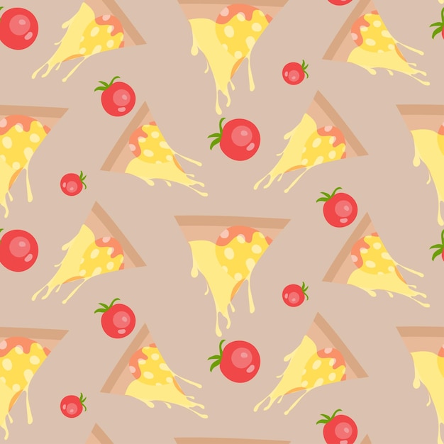 Vector fondo transparente con un patrón de ingredientes de pizza. ilustración vectorial.