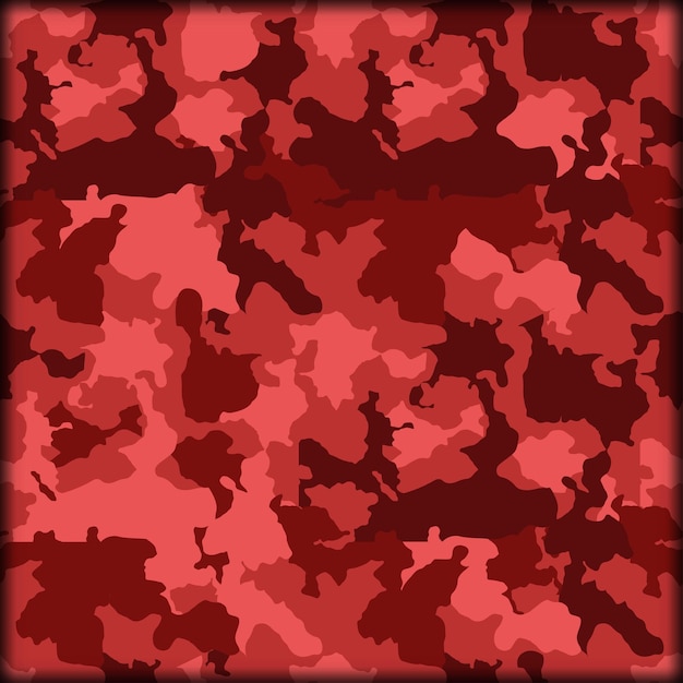 Vector fondo transparente de piel de camuflaje con colores rojos