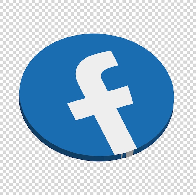 Fondo transparente de plantilla de logotipo de facebook 3d