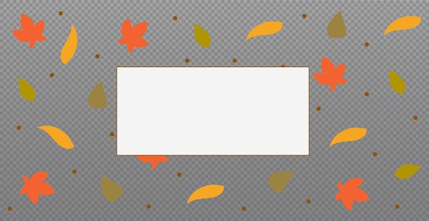 Fondo transparente de plantilla web de otoño con un lugar para su texto Vector