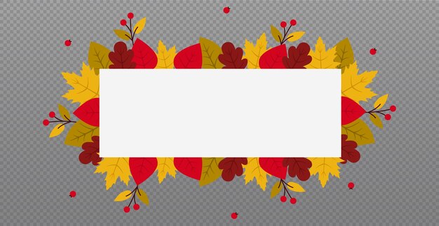 Fondo transparente de plantilla web de otoño con un lugar para su texto Vector