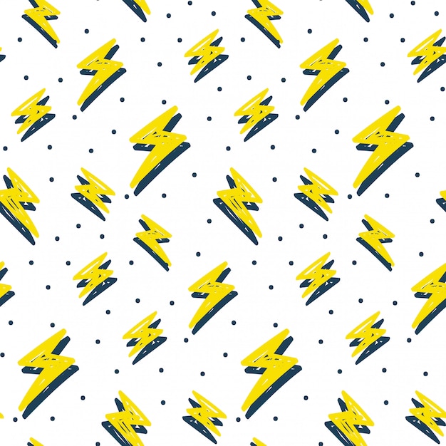 Fondo transparente de rayo dibujado a mano