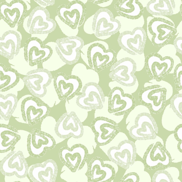 Fondo transparente de San Valentín con corazón verde, patrón de niños