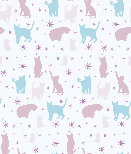 Fondo transparente con silueta de gatos