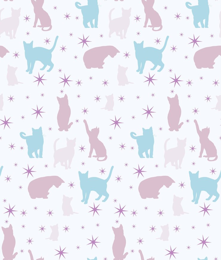 Vector fondo transparente con silueta de gatos