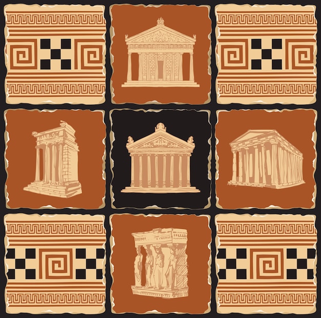 Vector fondo transparente sobre el tema de la antigua grecia