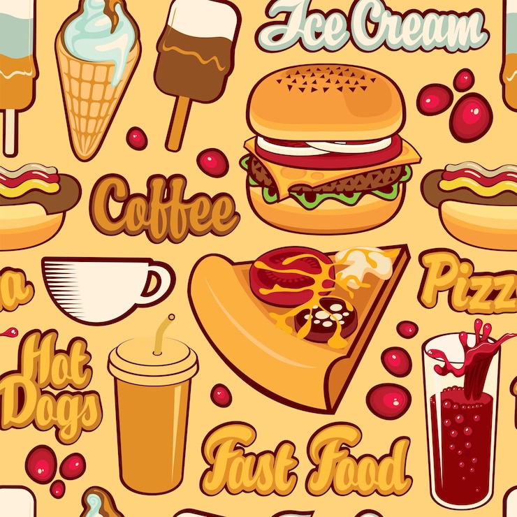 Vector fondo transparente sobre el tema de la comida rápida