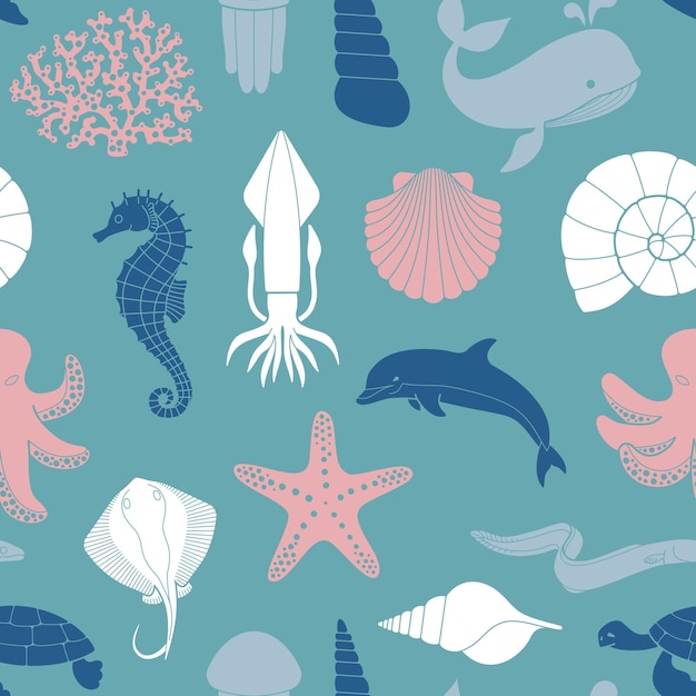 Fondo transparente sobre el tema del mar y la vida marina