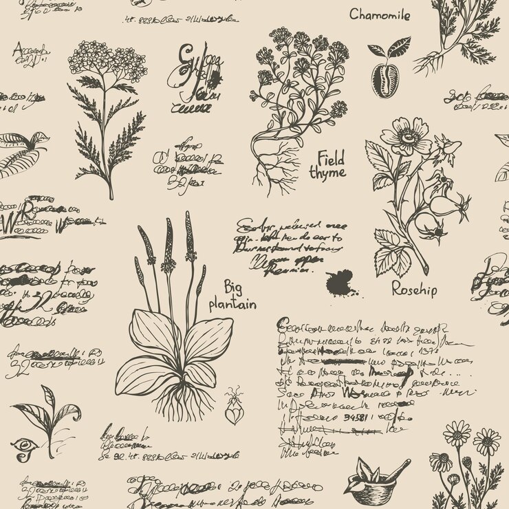 Vector fondo transparente sobre el tema de la medicina herbaria
