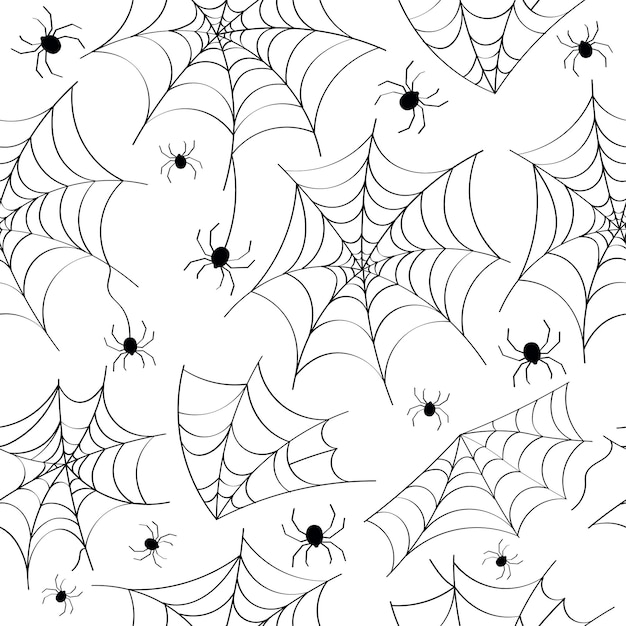 Fondo transparente de tela de araña. patrón de Halloween. Diseño para Halloween, vacaciones. Dibujado a mano