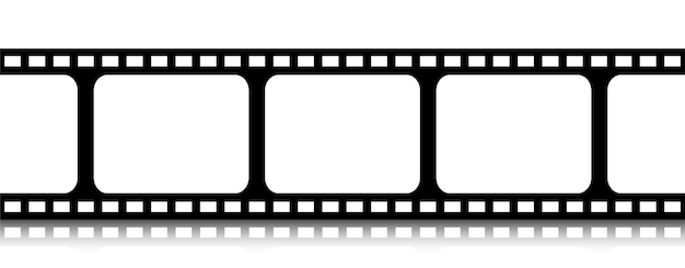 Vector fondo transparente de tira de película en estilo plano con sombra vector