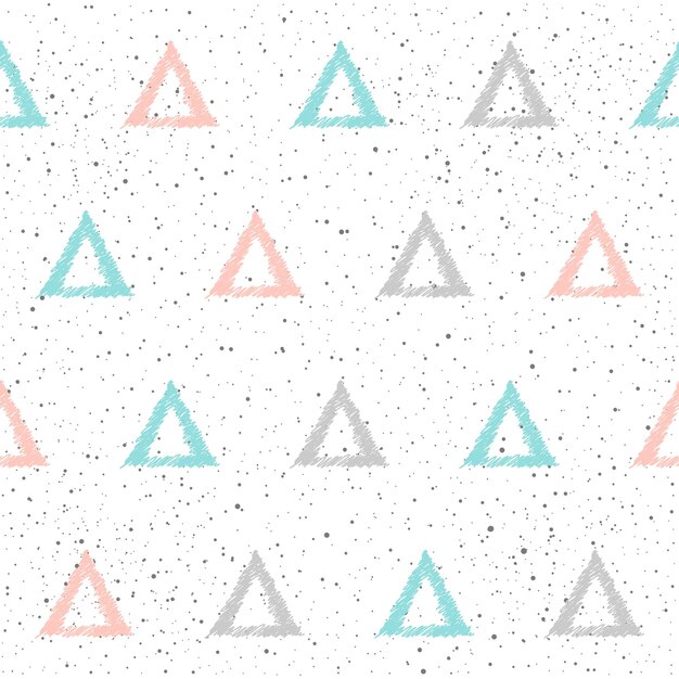 Fondo transparente del triángulo del Doodle. Triángulo gris, azul y rosa. Triángulo abstracto para tarjeta, invitación, diario, álbum, cuaderno de bocetos, álbum de recortes, papel de regalo de vacaciones, tela textil, prenda, etc.
