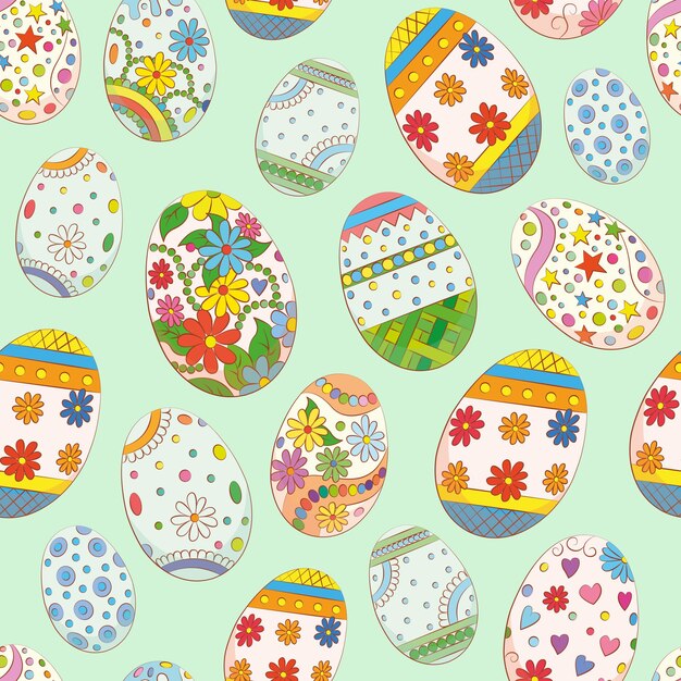 Fondo transparente para las vacaciones de Pascua Lindo vector de dibujos animados huevos de Pascua Diseño plano de Pascua