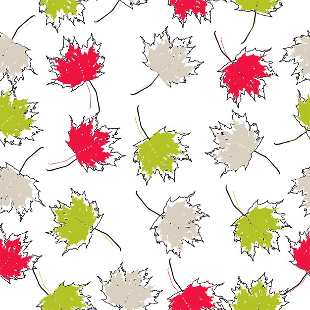 Fondo transparente de vector hojas de arce de otoño en blanco