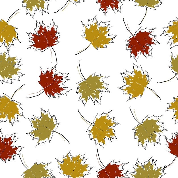 Fondo transparente de vector hojas de arce de otoño en blanco