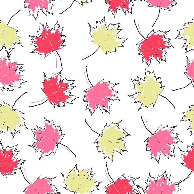 Fondo transparente de vector hojas de arce de otoño en blanco