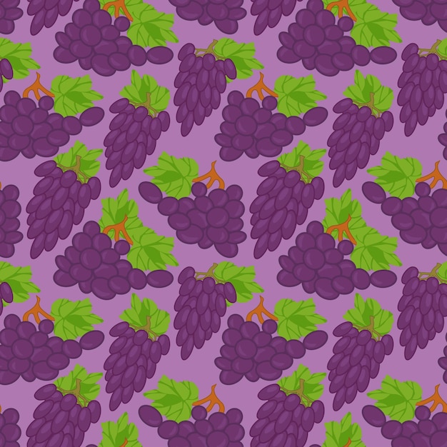 Fondo transparente de vector con ilustración de uvas Diseño de textura de patrones sin fisuras