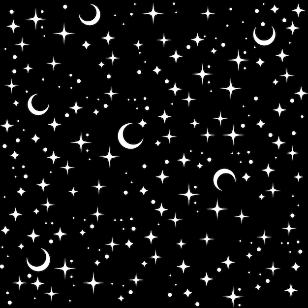 Fondo transparente de vector con lunas y estrellas