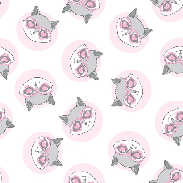 Fondo transparente de vector con mapaches lindos y hermosos Fondo lindo con personaje de dibujos animados Textura repetitiva con animales para niños