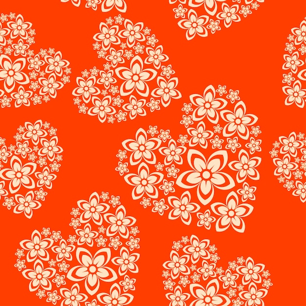 Fondo transparente de vector rojo con ilustración de flores