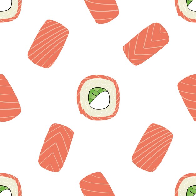 Fondo transparente de vector con rollos de sushi