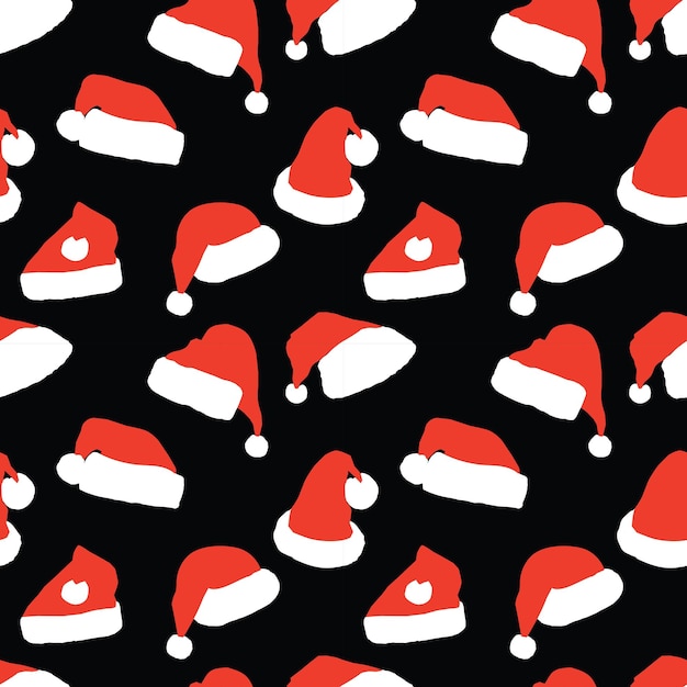 Fondo transparente de vector de sombreros Santa Claus
