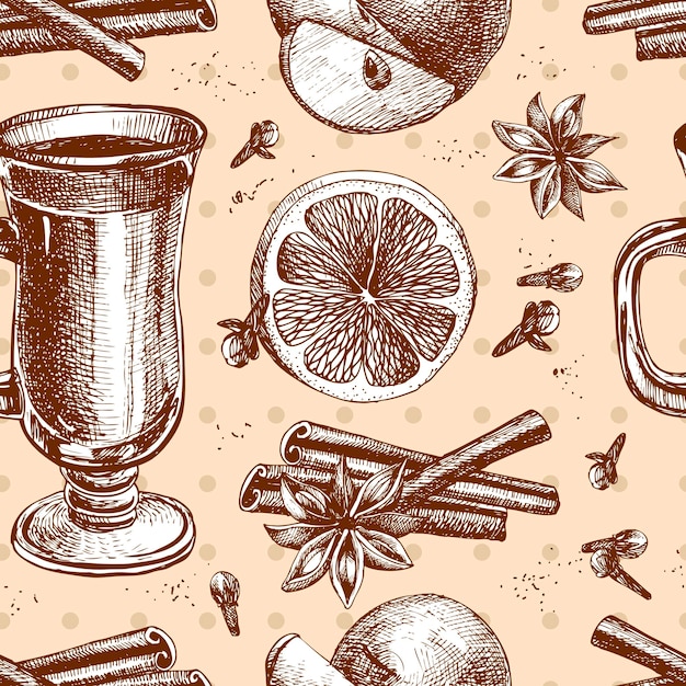 Fondo transparente de vector vino caliente