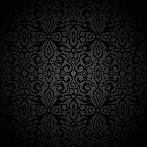 Fondo transparente vintage negro con patrón abstracto