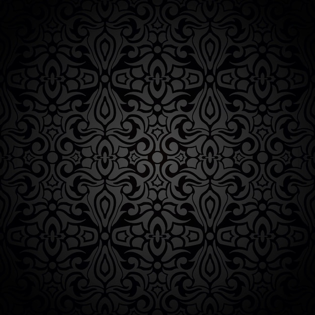 Vector fondo transparente vintage negro con patrón abstracto