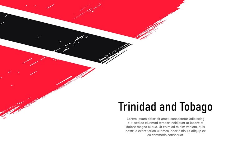 Vector fondo de trazo de pincel de estilo grunge con bandera de trinidad y tobago
