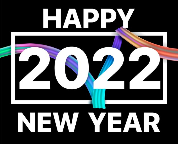 Fondo de trazo de pintura de pincel de color de encabezado de número de calendario 2022.