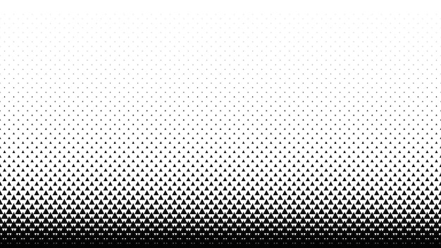 Vector fondo triangular de medios tonos. tarjeta geométrica en blanco y negro.