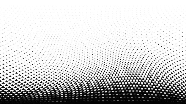 Fondo triangular de medios tonos. Tarjeta geométrica en blanco y negro.