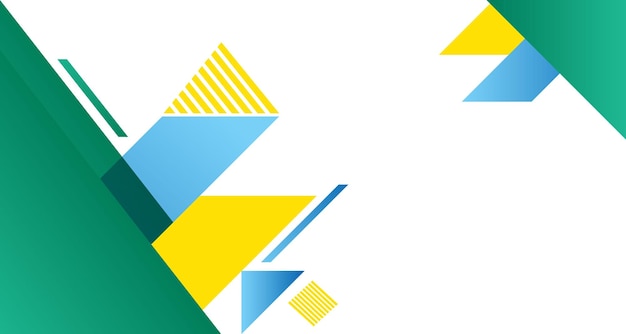 Fondo de triángulo geométrico corporativo amarillo verde azul para presentación de carteles bandera comercial