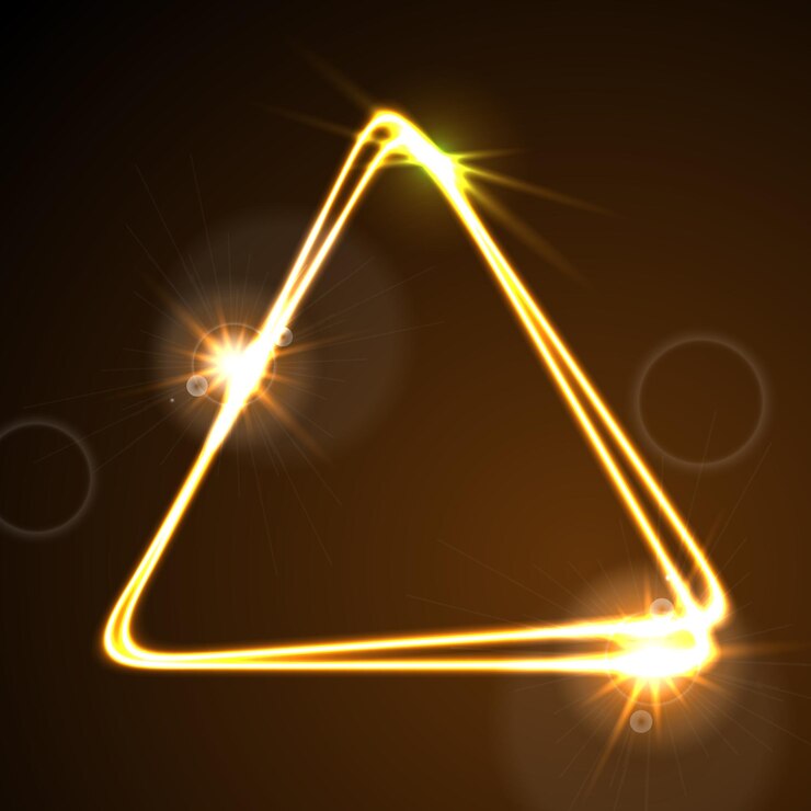 Vector fondo de triángulo de vector de neón naranja brillante