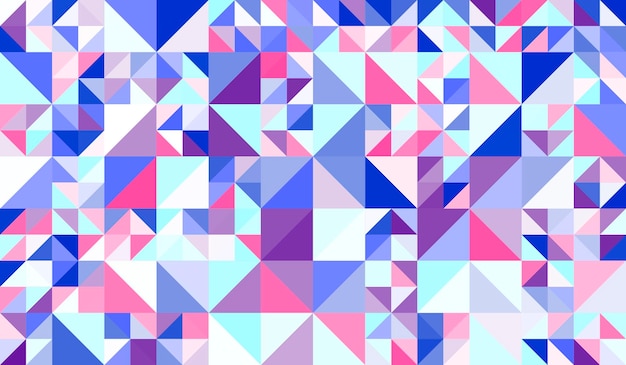 Un fondo de triángulos de color azul y rosa.