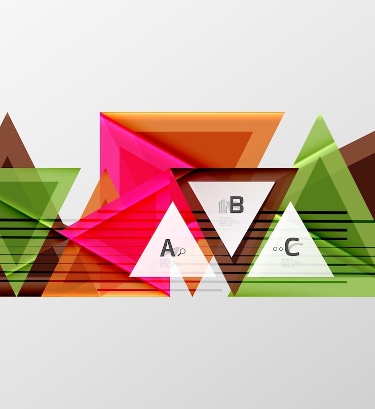 Vector fondo de triángulos de color fondo abstracto geométrico moderno