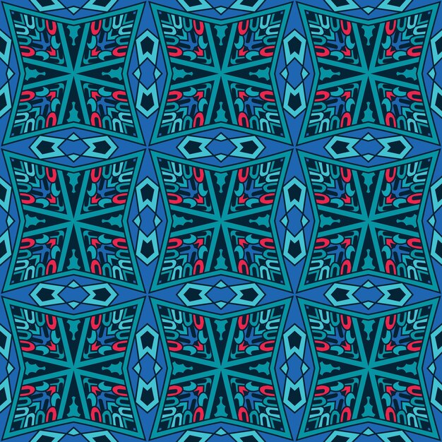 Fondo tribal étnico abstracto del modelo inconsútil del vector. Impresión geométrica sin fin