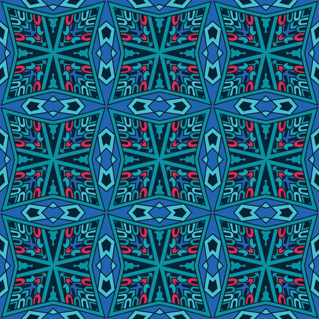 Fondo tribal étnico abstracto del modelo inconsútil del vector. Impresión geométrica sin fin